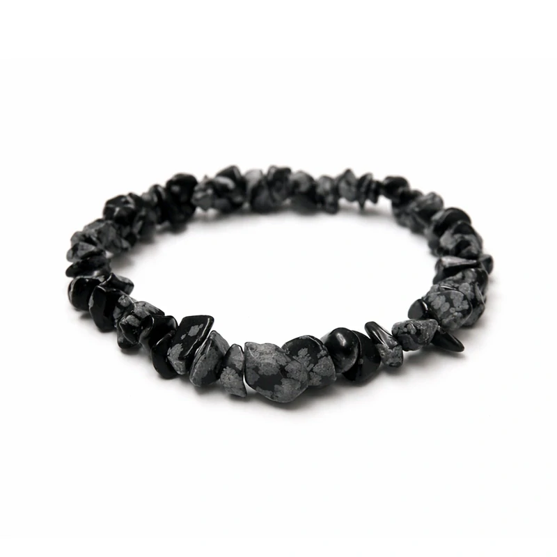 Náramek Obsidián vločkový, sekaný