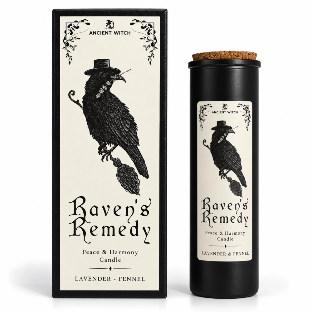 Rituální sójová svíčka Ancient Witch Havraní lék