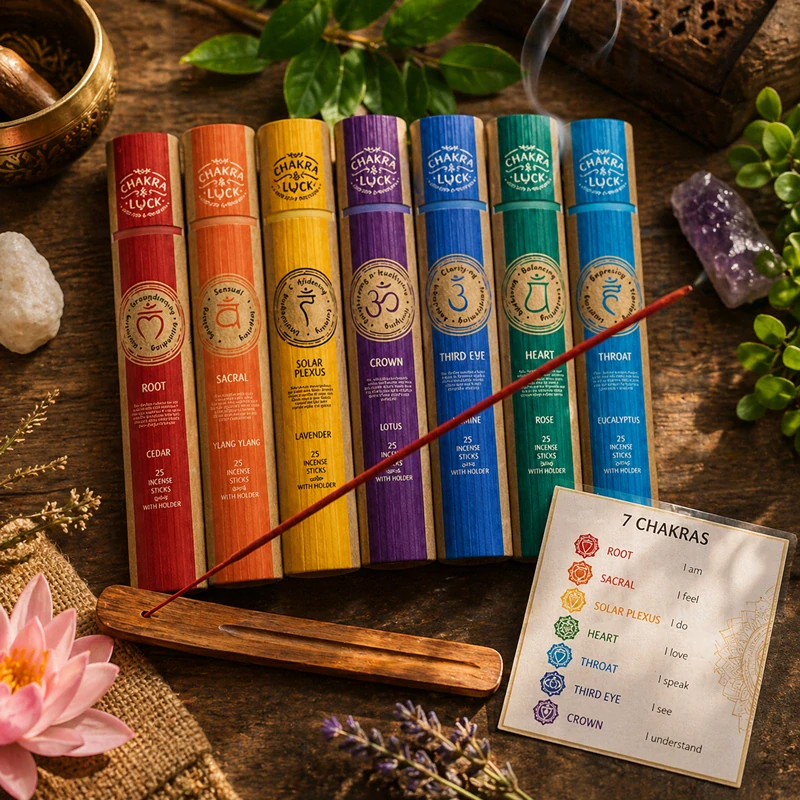 Vonné tyčinky Chakra & Luck čakrová sada 7 x 30ks