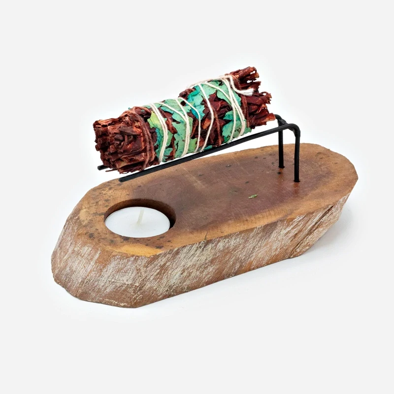 Stojan na Palo Santo, bílé vymývané dřevo Gamal