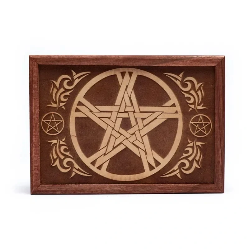 Dóza na tarotové karty Pentagram, dřevěná