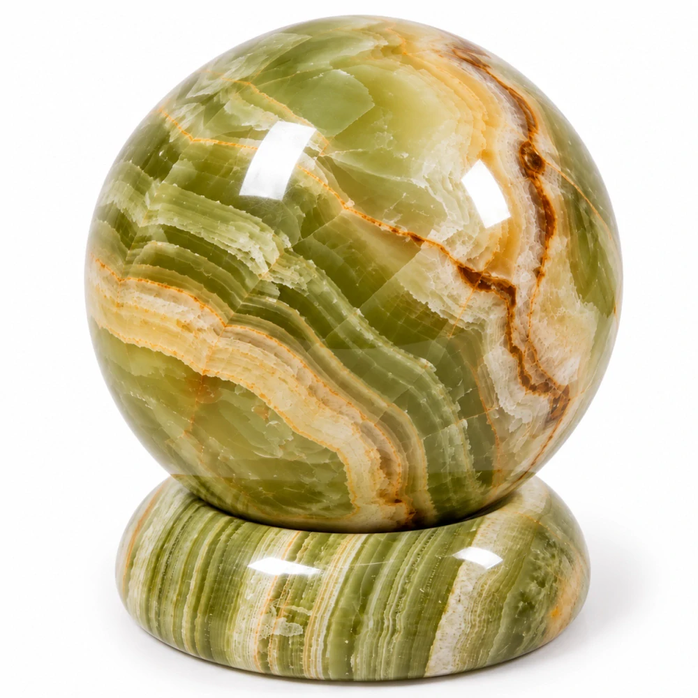 Podstavec pod koule ze zeleného onyxu 6cm