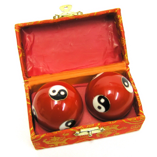 Čínské koule - červené, Jin Jang 40mm
