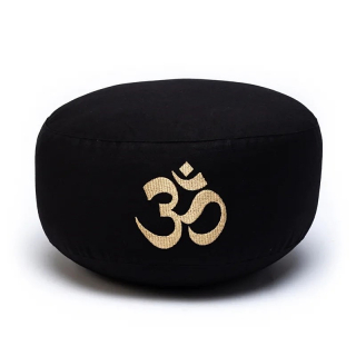 Meditační polštář Óm, černý, bio 33cm