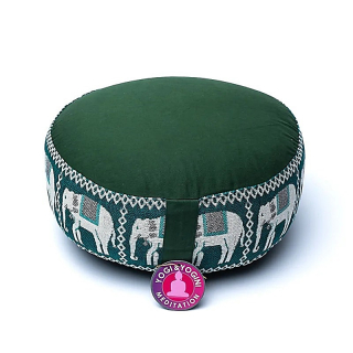 Meditační polštář Slon, zelený 33cm