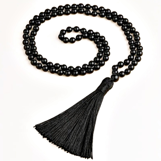 Japa Mala černý onyx 8mm s uzly