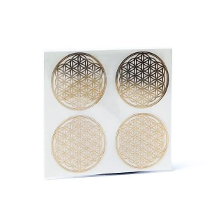 Samolepka Květ života, kov, 4ks