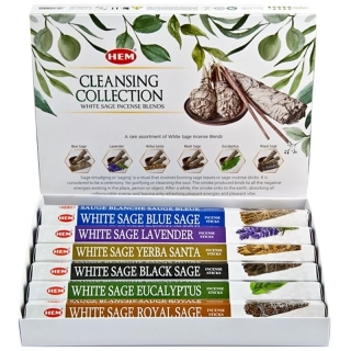 Vonné tyčinky HEM White Sage Cleansing Collection, sada + stojánek