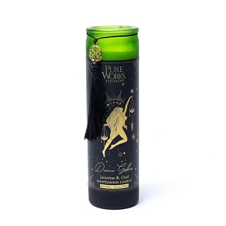 Svíce Divine Goddess, sklo 21cm se střapcem