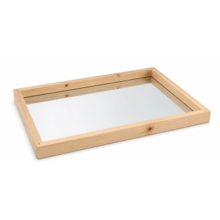 Dřevěný tác se zrcadlem