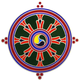 Okenní mandala Dharma Wheel 13cm